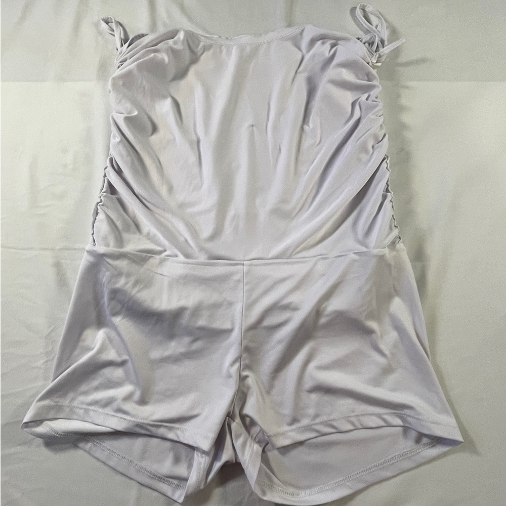Elegant White Women's Sleep Romper